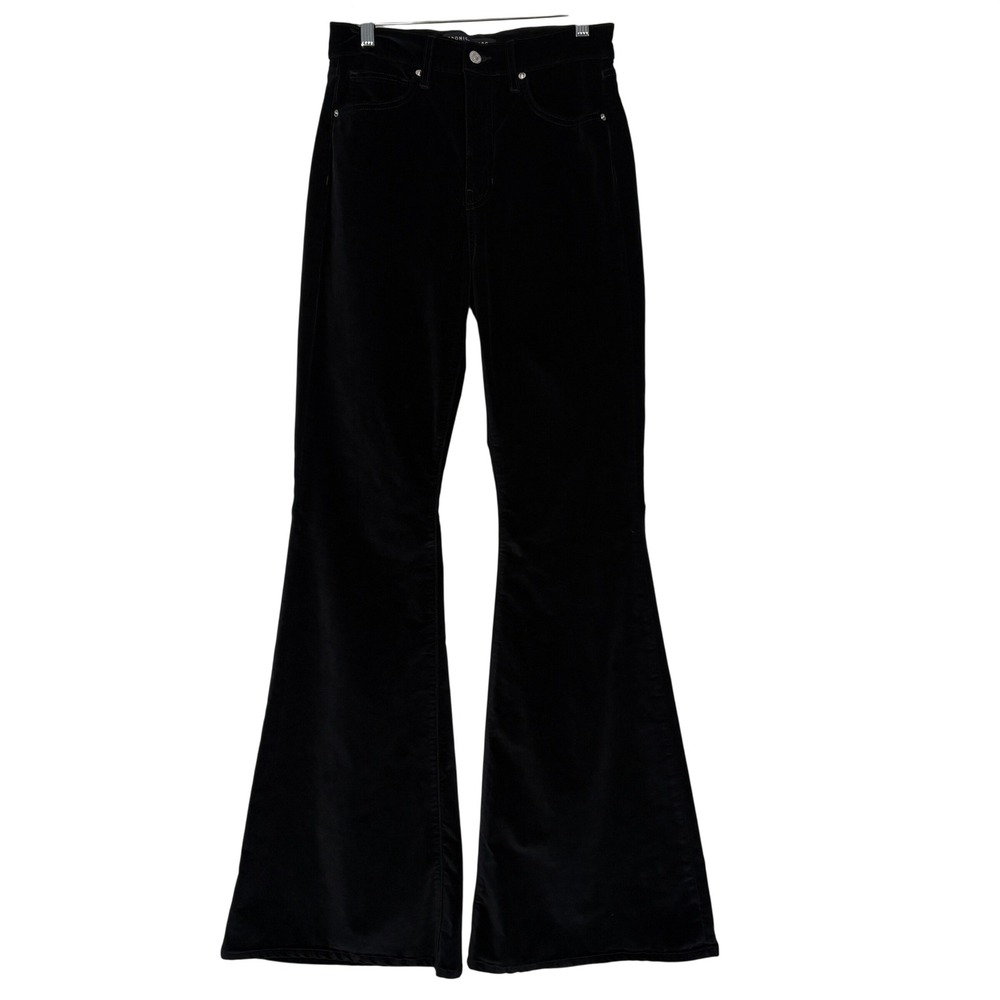 Veronica Beard Womens Sheridan Exaggerated Flare Jeans 30 Black High Rise Velvet